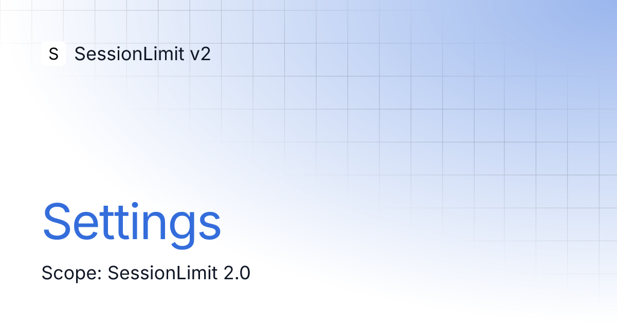 Settings sessionlimit v2